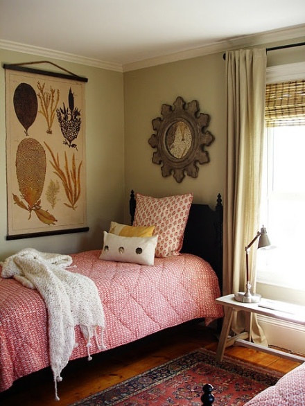 Guest room with nature print